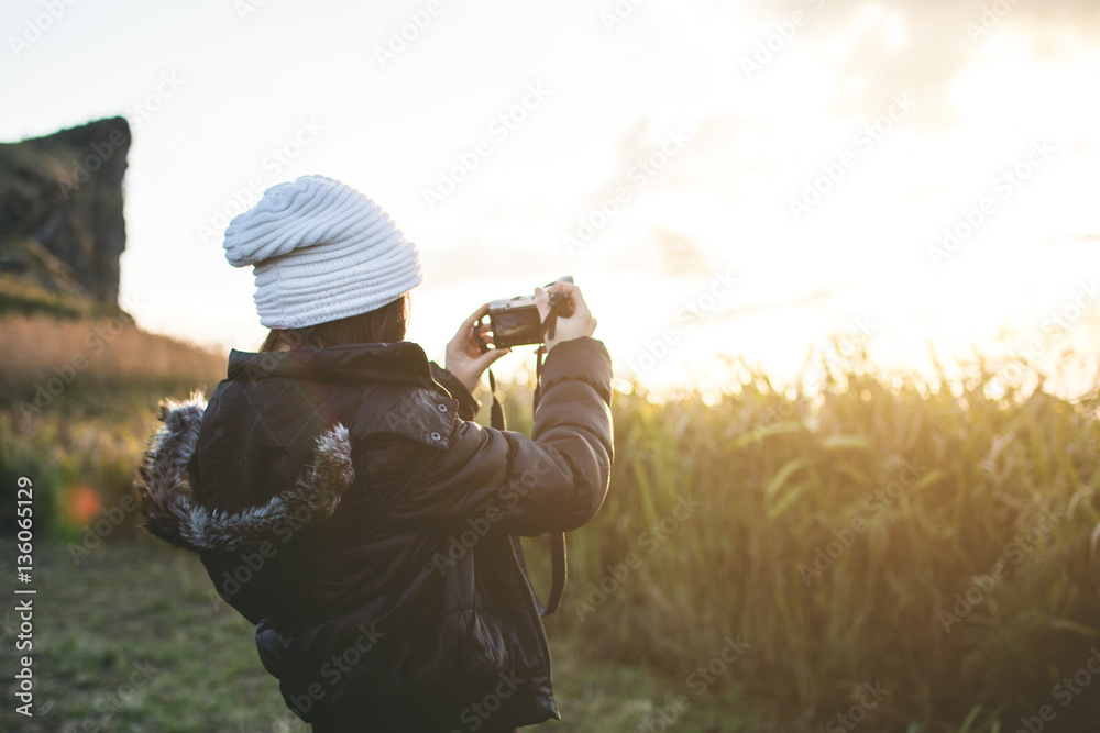 Fototapeta premium womman in mountain 