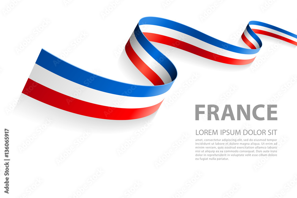 Vector Banner with French Flag colors - obrazy, fototapety, plakaty 