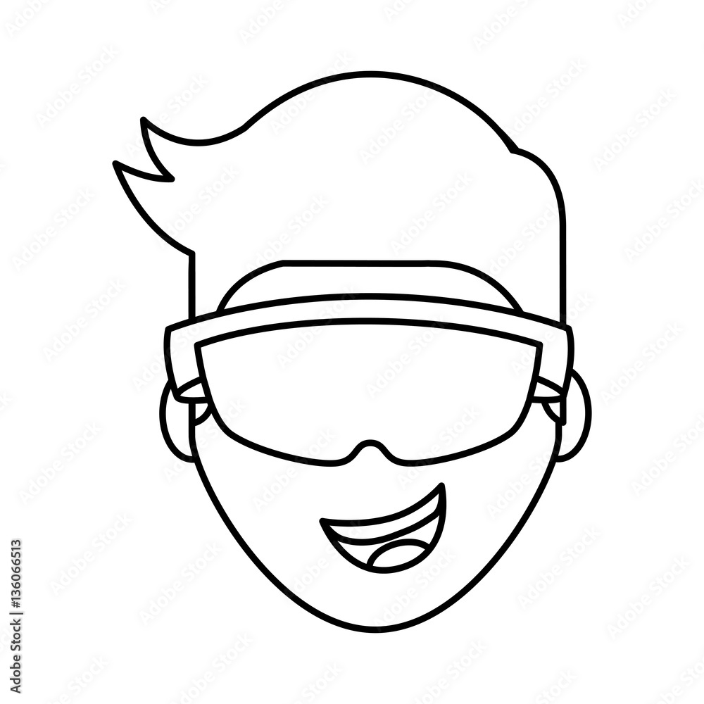 Person with augmented reality glasses vector illustration design Person with augmented reality glasses vector illustration design