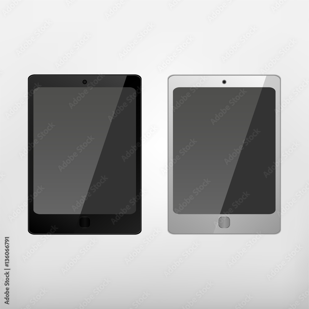 black and white tablet smartphone vector mockup, tablet realistic 3d templatevector illustration black and white tablet smartphone vector mockup, tablet realistic 3d templatevector illustration