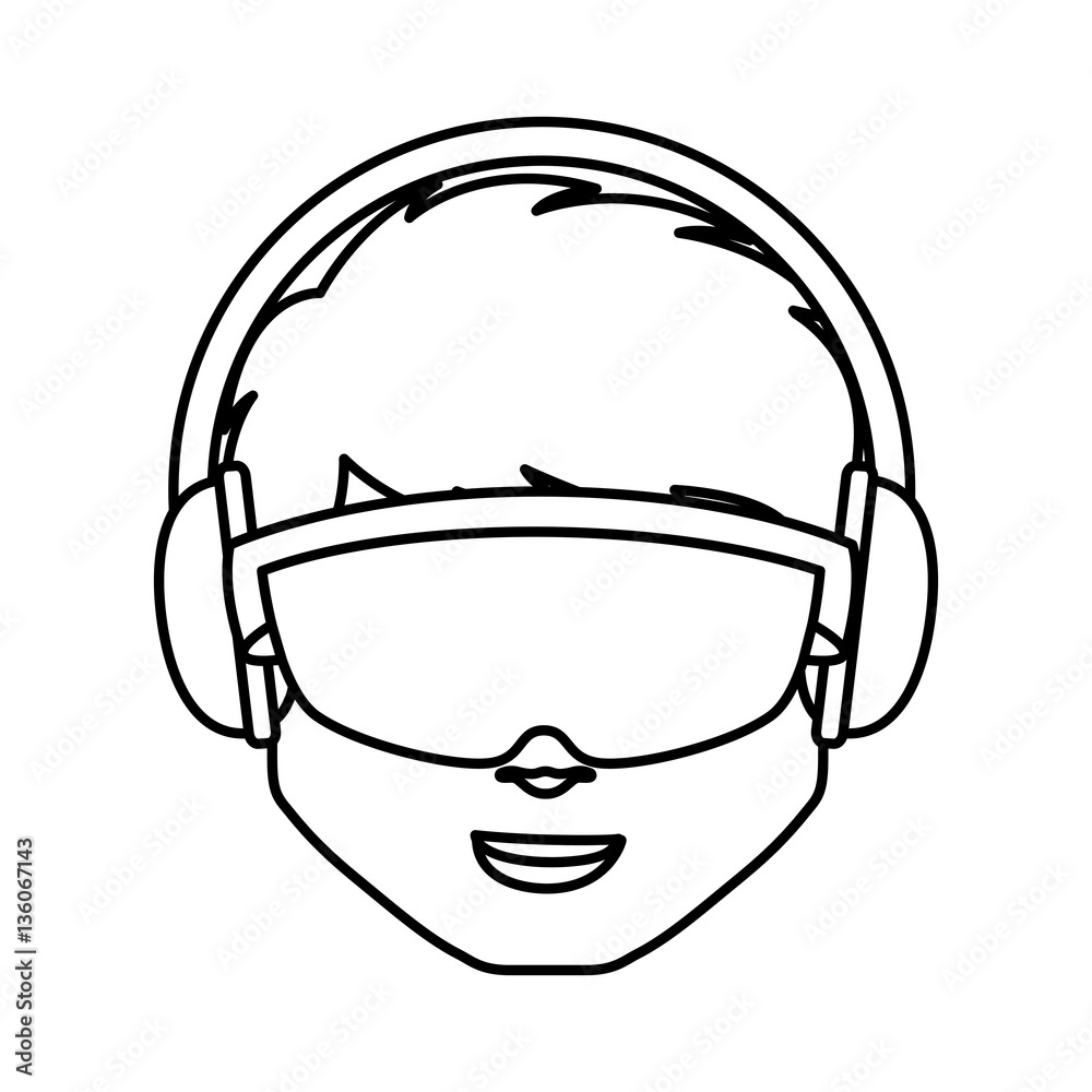 Person with augmented reality glasses vector illustration design Person with augmented reality glasses vector illustration design