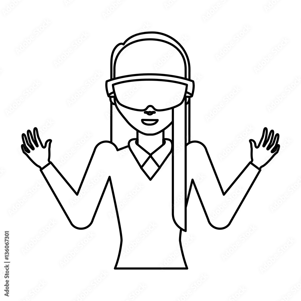 Person with augmented reality glasses vector illustration design Person with augmented reality glasses vector illustration design