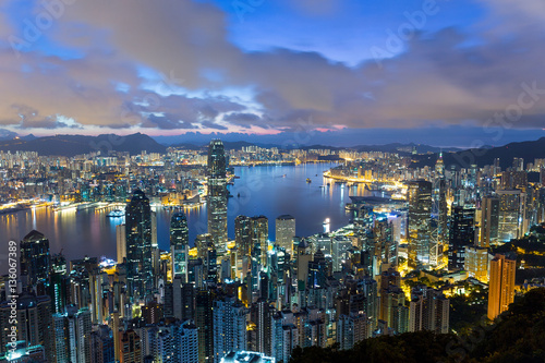 Canvas Print Hong Kong city at morning