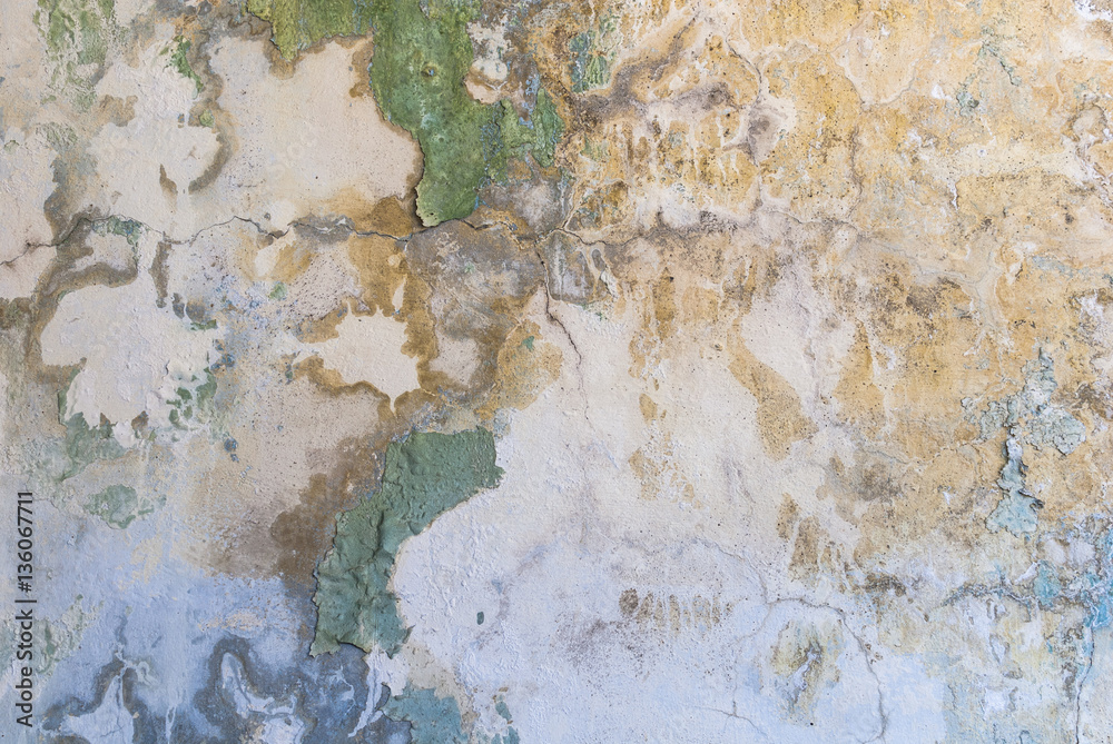 Fototapeta premium Decayed plastered wall abstract background