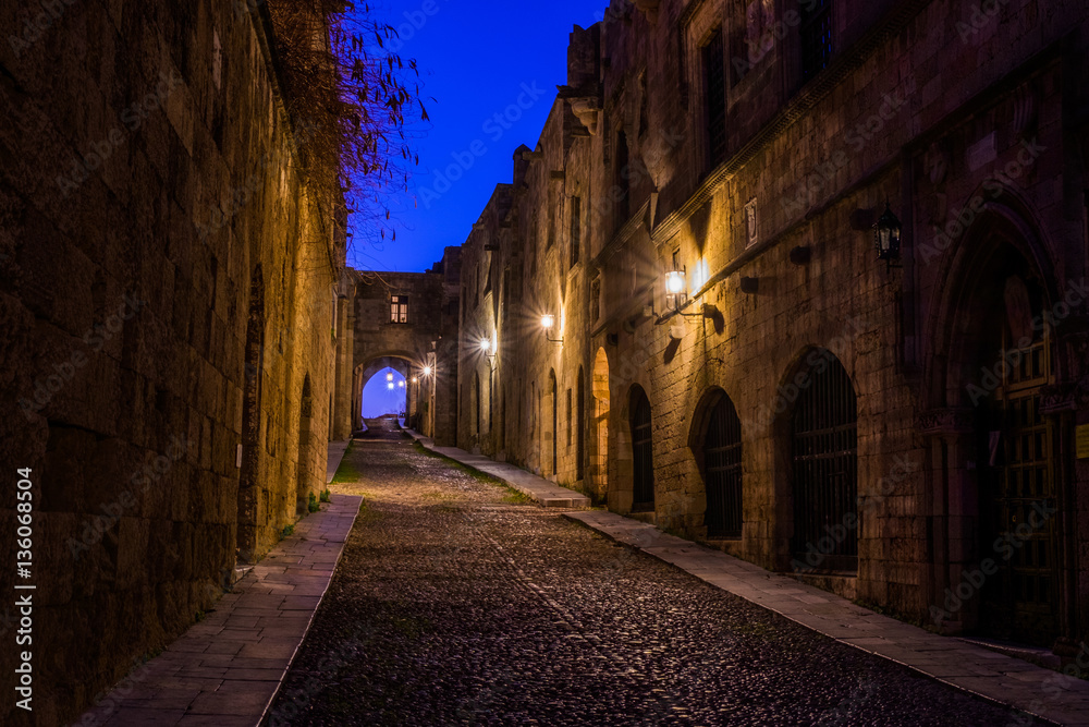 Avenue of the Knights in Old Town Rhodes, Greece