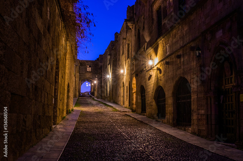 Avenue of the Knights in Old Town Rhodes  Greece