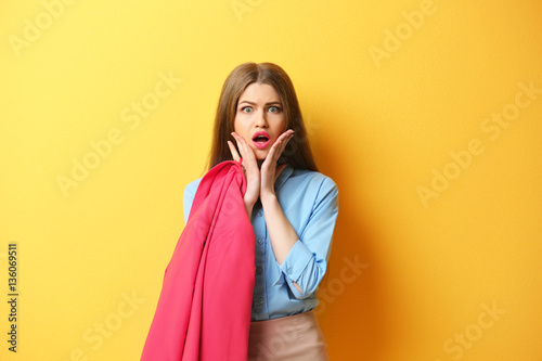 Young woman posing with jac...
