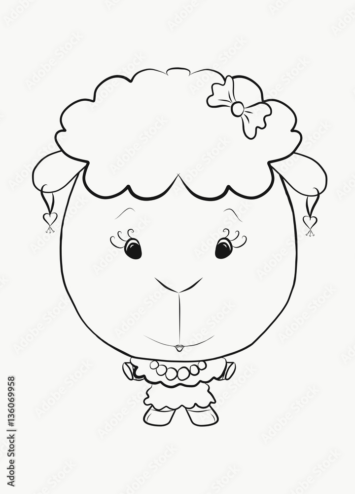 Obraz premium Coloring little elegant lamb
