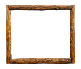 Old vintage grunge wooden log border frame
