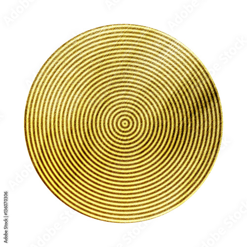 Gold concentric circles. Design element