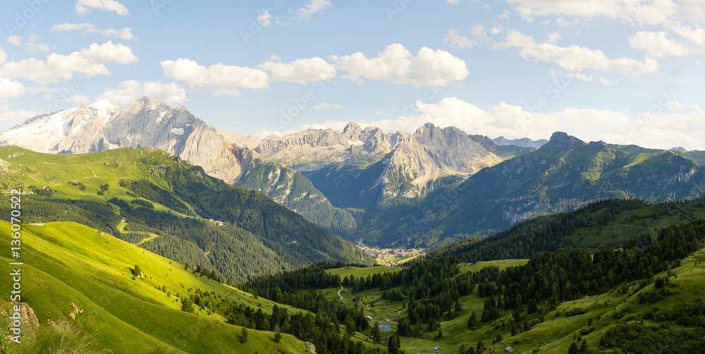 Amazing panoramic landscape at Italian South Tyrol.