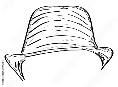 Isolated outline of a hipster hat, Vector illustration