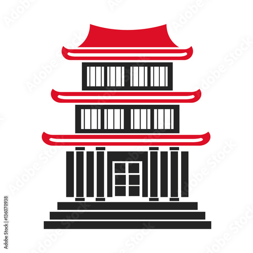 japan tradictional pagoda building structure vector illustration eps 10 photo