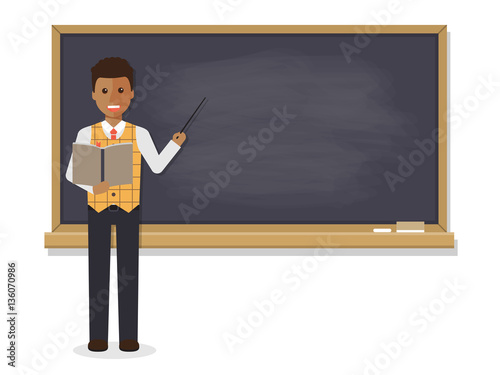 African teacher teaching in classroom