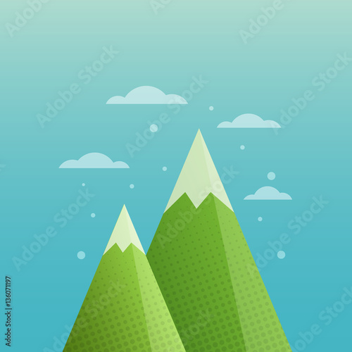 Mountain landscape, halfton...