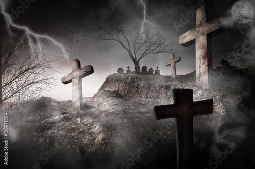 Photography Cimetière fantastique et nuit d'horreur