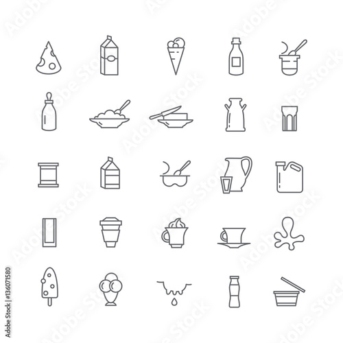 Icons with dairy products.