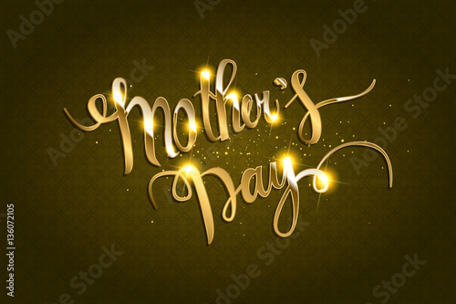 happy mother s day in gold lettering photo