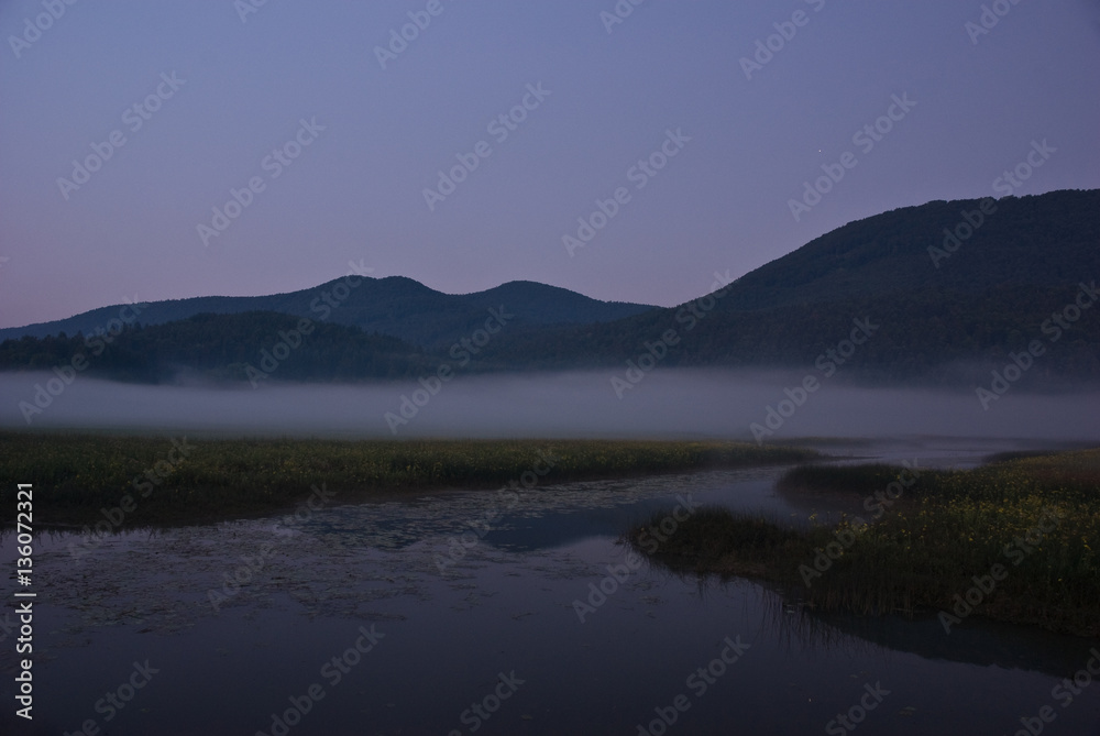 Tranquil morning at Cerknica lake in Slovenia