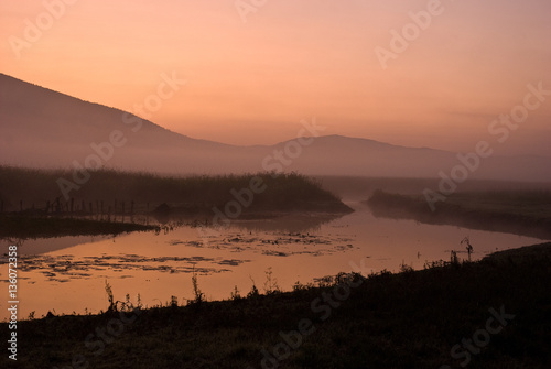Tranquil morning at Cerknica lake in Slovenia