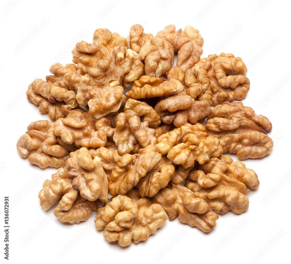 Walnuts isolated on white. Walnuts isolated on white.