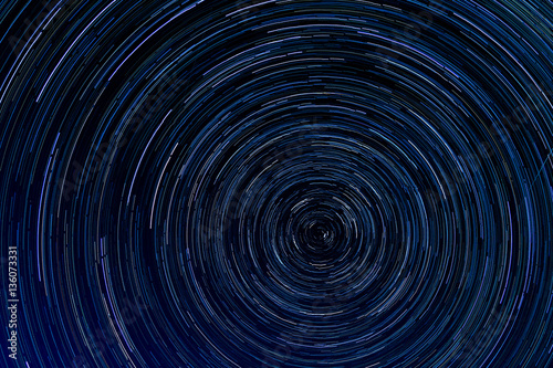 Star Trail around the North Star and shooting star