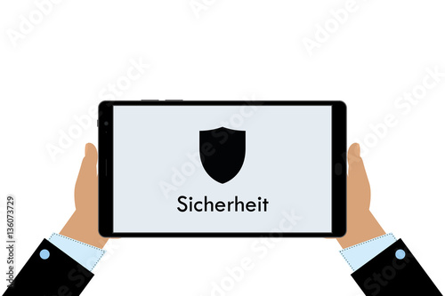 Geschäftsmann mit Tablet - Sicherheit