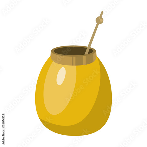 mate tea calabash herb vector illustration eps 10