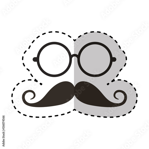 mustache and glasses hipster style vector illustration design