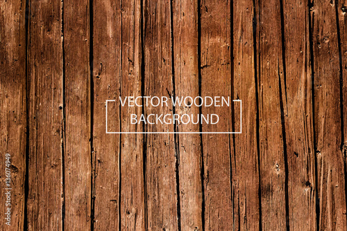 Vector Wooden Background. Brown Wood Planks. photo