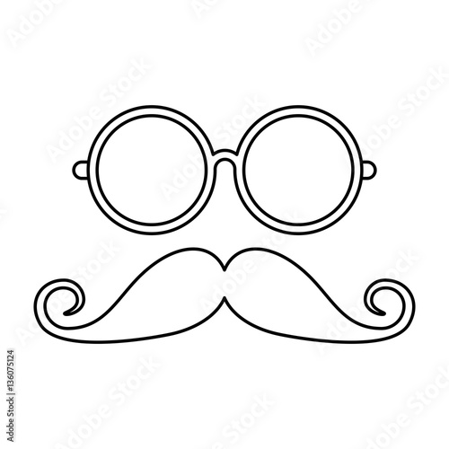 mustache and glasses hipster style vector illustration design
