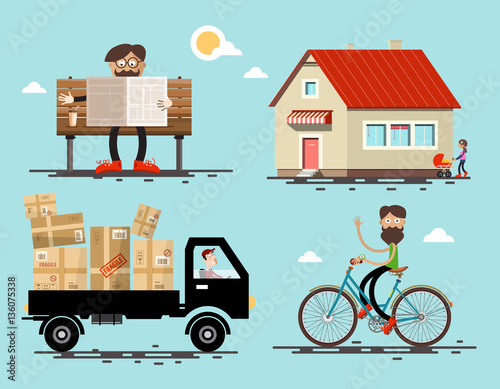 Vector Flat Design Icons Set.