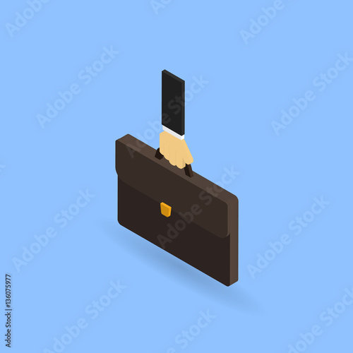Diplomat in hand businessman. Vector illustration .