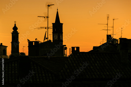 Abbiategrasso in the night, Lombardy, Italy