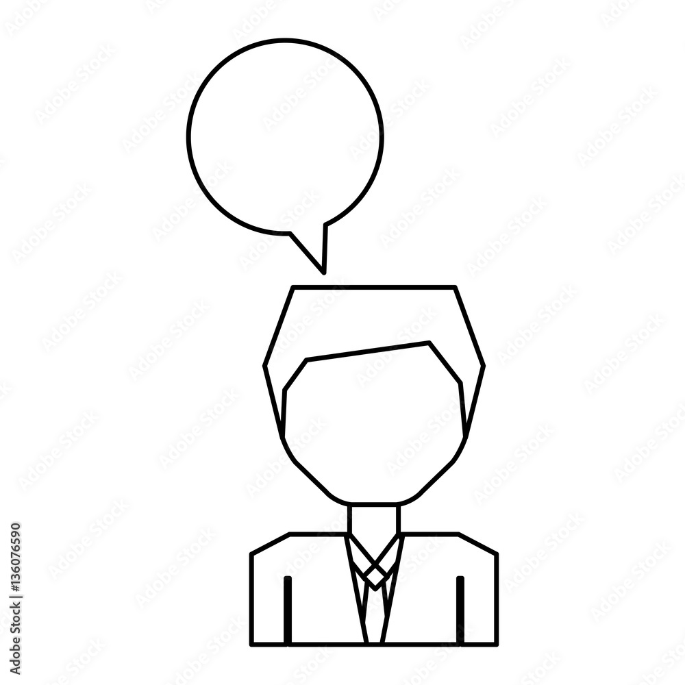 businessman with speech bubble character isolated icon vector illustration design businessman with speech bubble character isolated icon vector illustration design