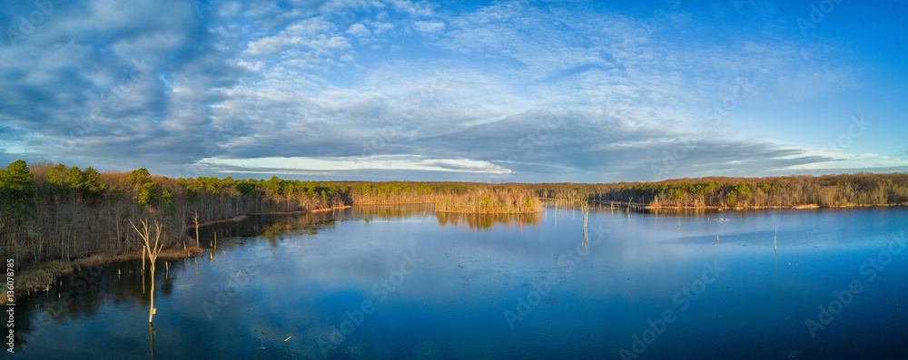 Fototapeta premium Aerial View of Manasquan Reservoir in New Jersey 