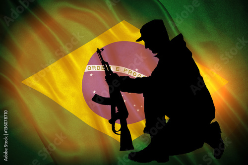 Cuadro en lienzo flag of Brazil