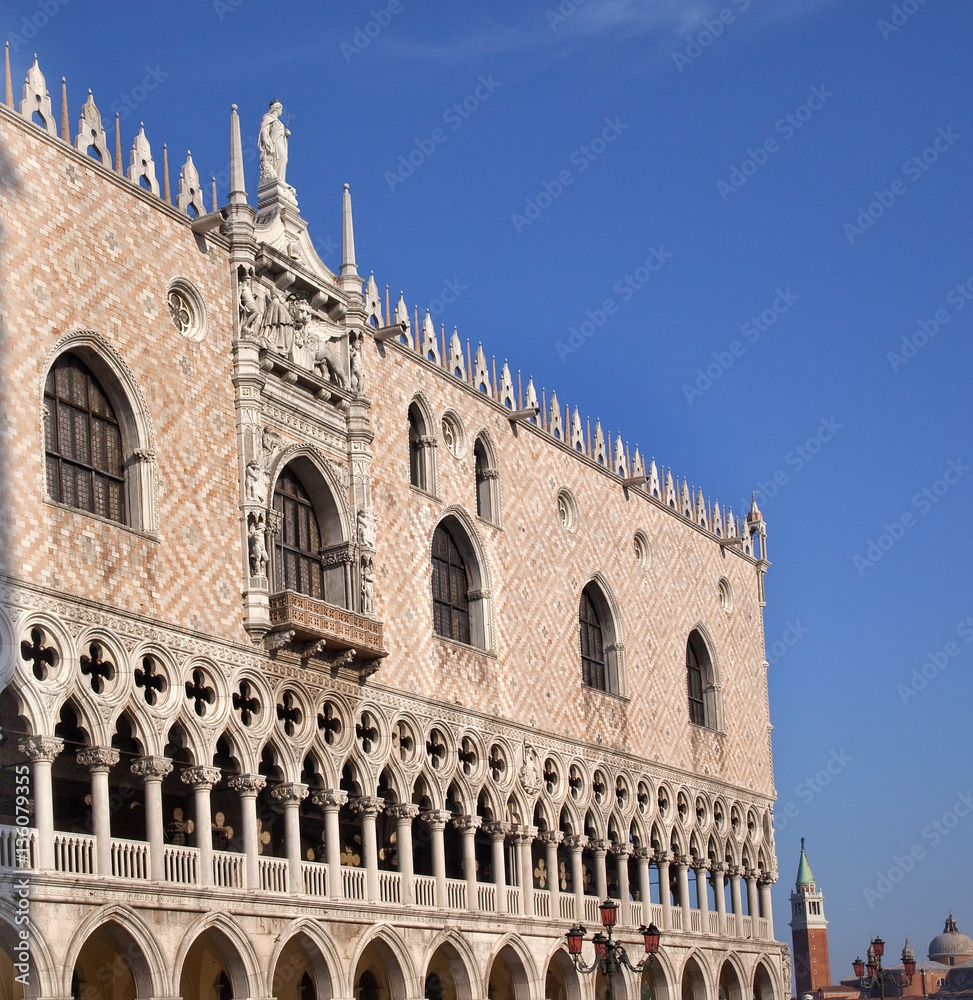 Doge's Palace Details Statues Venice Italy