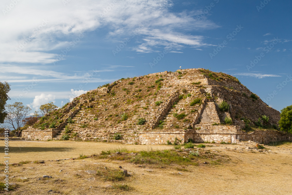 Ruins of the zapotec pre-hispanic city Monte Alban, Oaxaca, Mexi