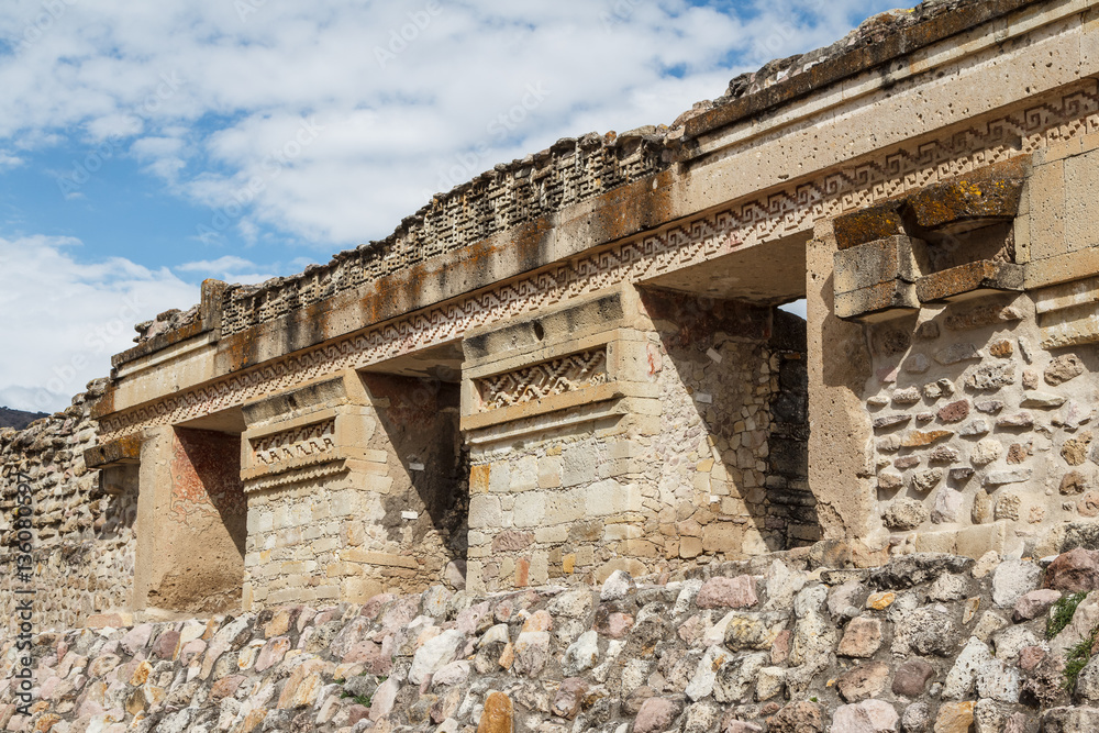 Ruins of the pre-hispanic Zapotec town Mitla, Puebla, Mexico