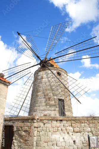 Ancient windmill in the salt mines at Tripoli  Sicily  Italy