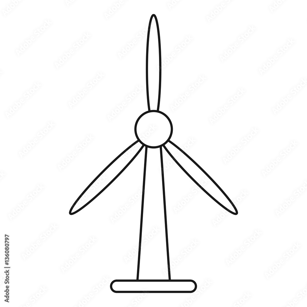 wind turbine energy bio tower thin line vector illustration eps 10
