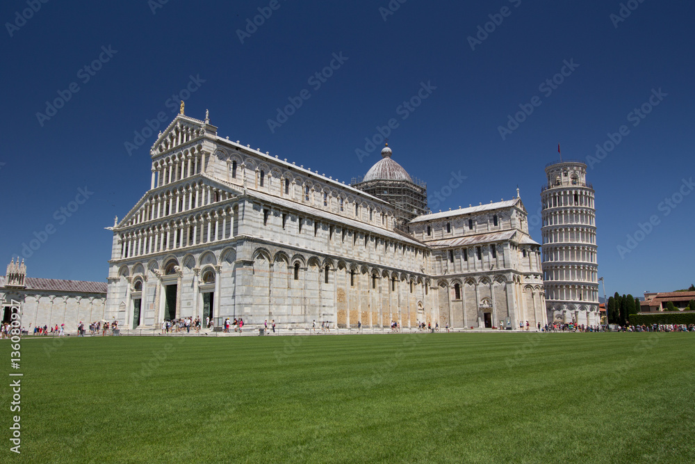 Leaning tower of Pisa and cathedral
