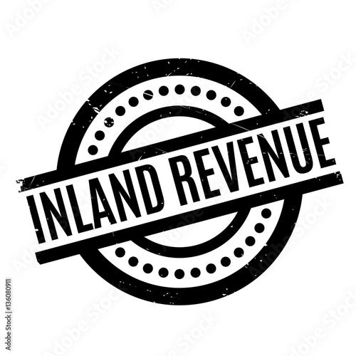 Inland Revenue rubber stamp. Grunge design with dust scratches. Effects can be easily removed for a clean, crisp look. Color is easily changed.