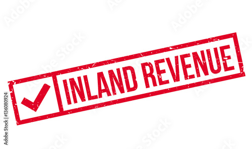 Inland Revenue rubber stamp. Grunge design with dust scratches. Effects can be easily removed for a clean, crisp look. Color is easily changed.