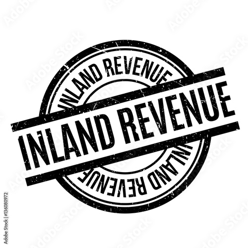 Inland Revenue rubber stamp. Grunge design with dust scratches. Effects can be easily removed for a clean, crisp look. Color is easily changed.