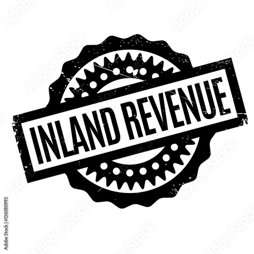 Inland Revenue rubber stamp. Grunge design with dust scratches. Effects can be easily removed for a clean, crisp look. Color is easily changed.