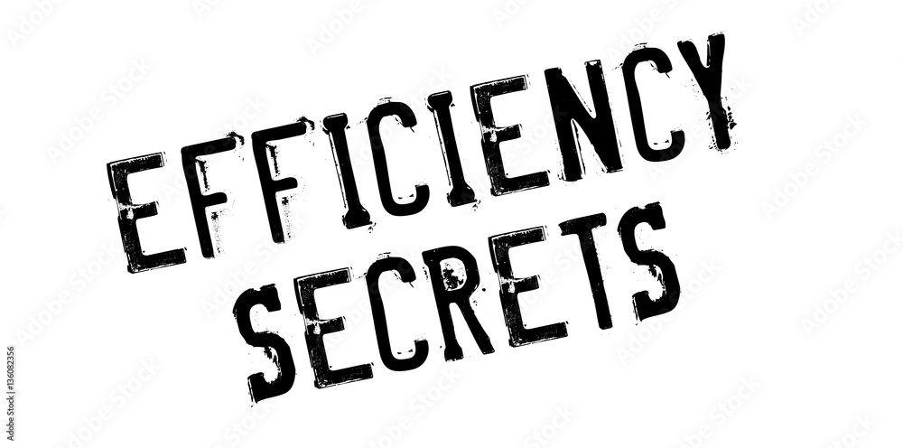 Fototapeta premium Efficiency Secrets rubber stamp. Grunge design with dust scratches. Effects can be easily removed for a clean, crisp look. Color is easily changed.
