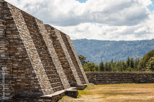Ruins of the pre-hispanic (pre-Colombian) town Mixco Viejo, Guat photo