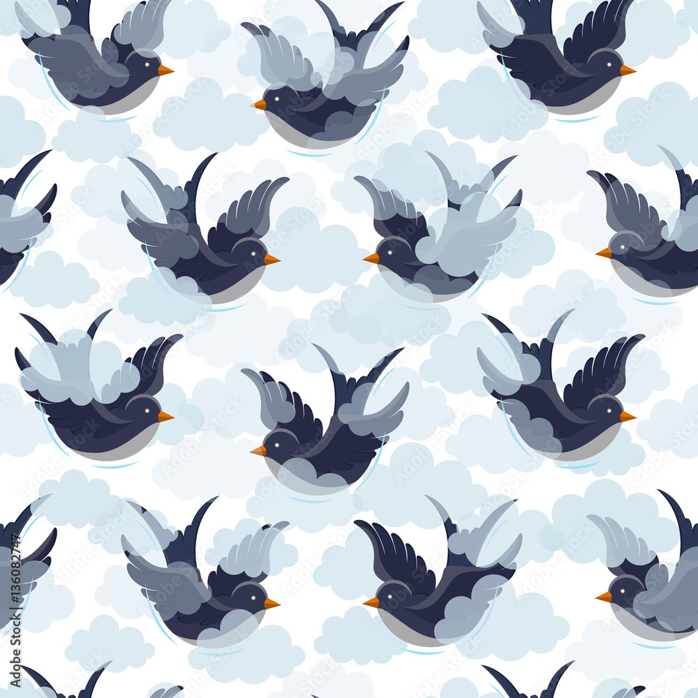 Swallow and clouds pattern Swallow and clouds pattern